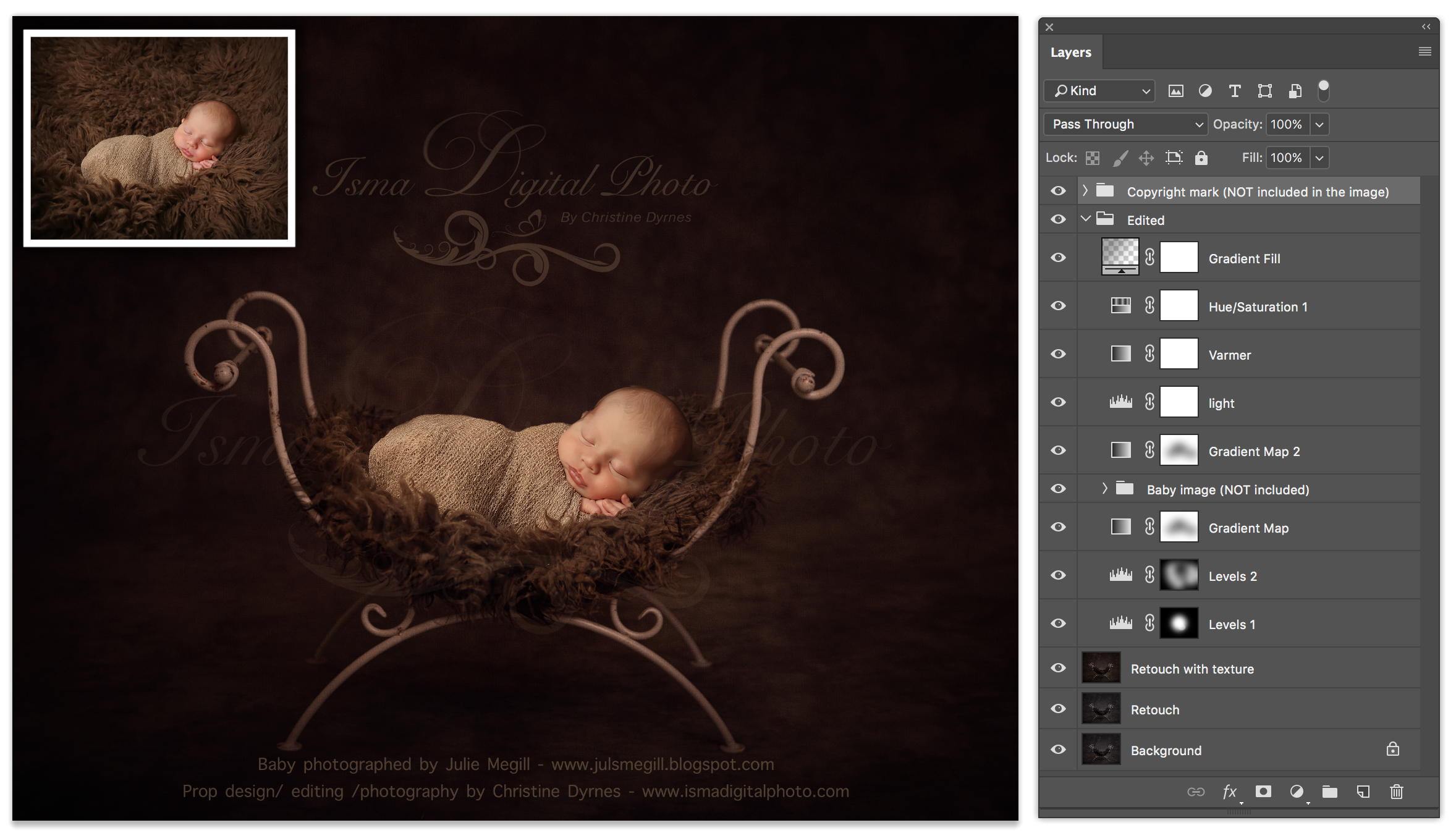 Digital Backdrop /Props for Newborn /baby photography - High resolution digital backdrop /background - One JPG and one PSD file with layers