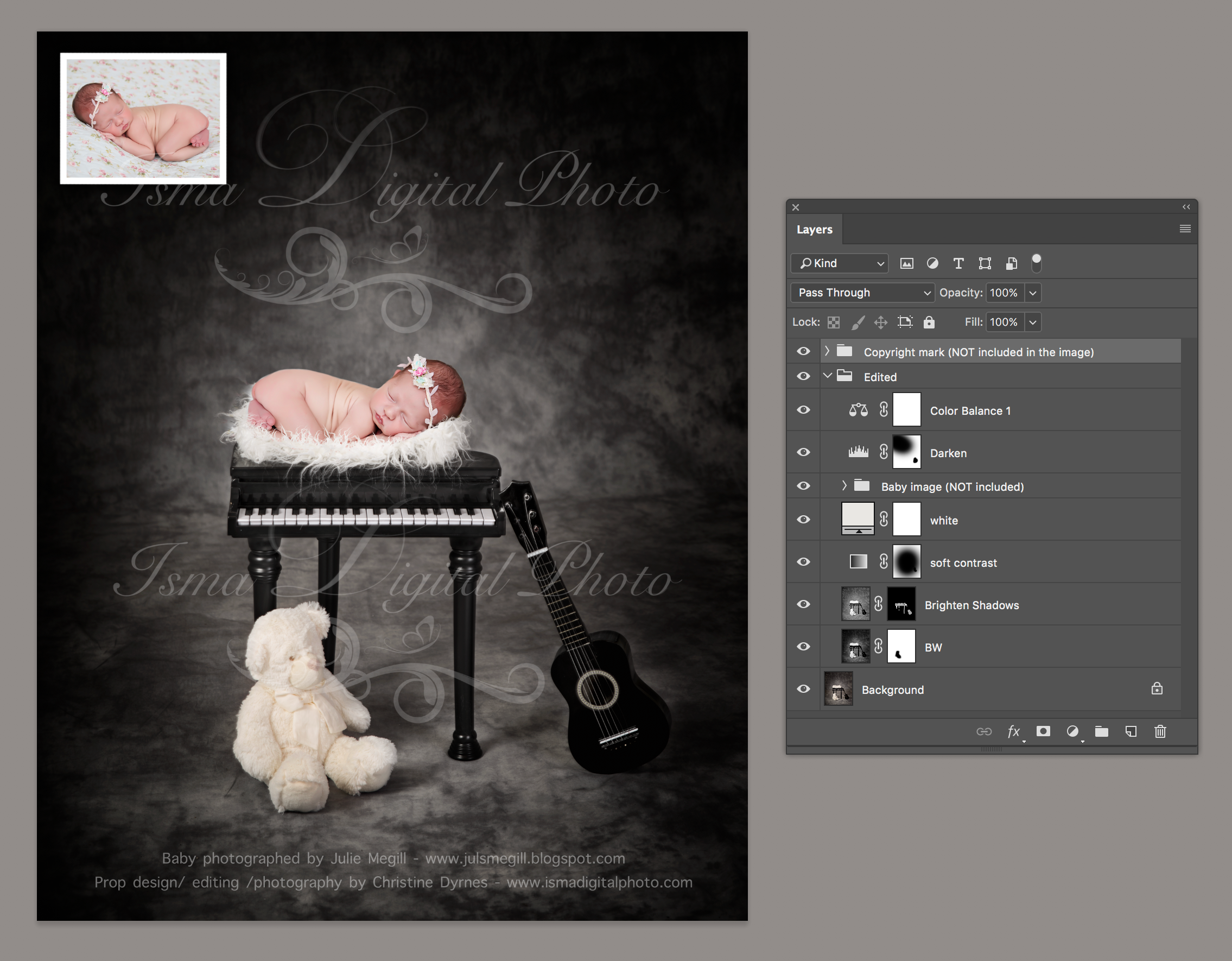 Digital Backdrop /Props for Newborn /baby photography - High resolution digital backdrop /background - One JPG and one PSD file with layers