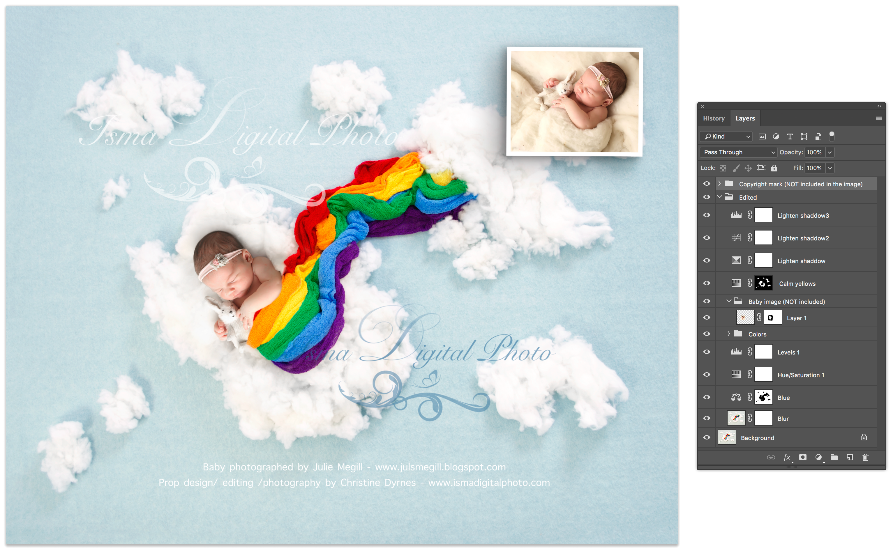 Digital Backdrop /Props for Newborn /baby photography - High resolution digital backdrop /background - One JPG and one PSD file with layers