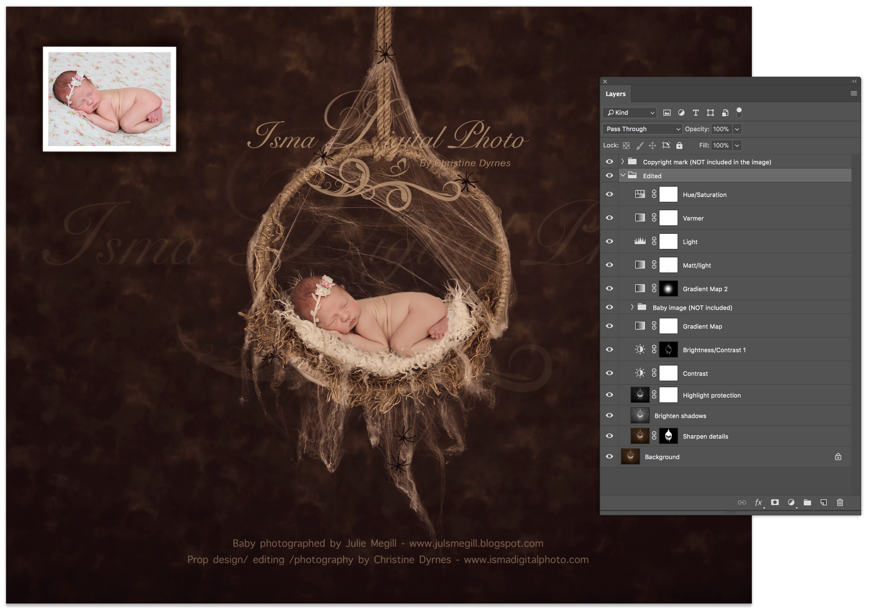 Halloween hanging circle design - Digital Photography Backdrop /Props for Newborn Photography - High resolution digital backdrop - One JPG and one PSD file with layers