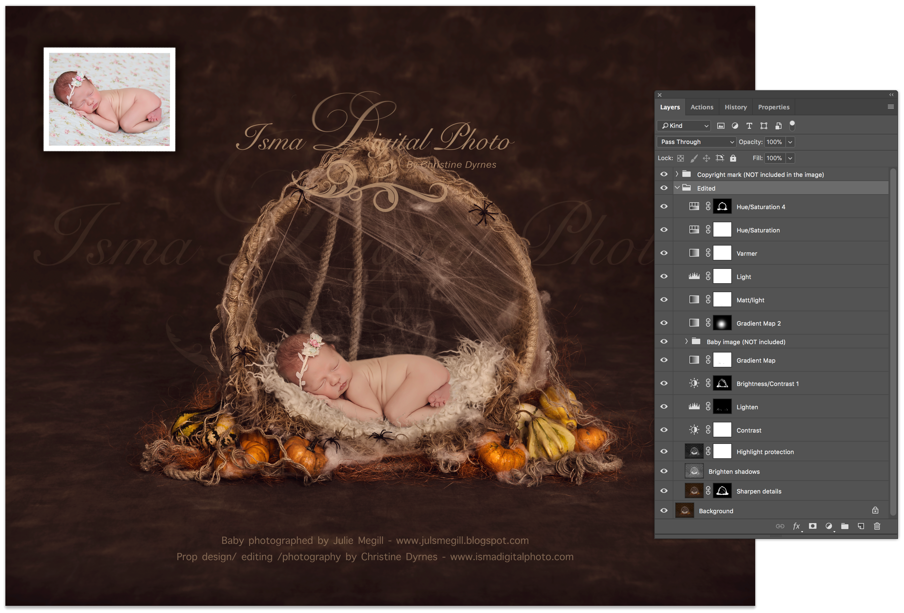 Halloween circle design with pumpkin  Digital Photography Backdrop /Props for Newborn Photography - High resolution digital backdrop - One JPG and one PSD file with layers