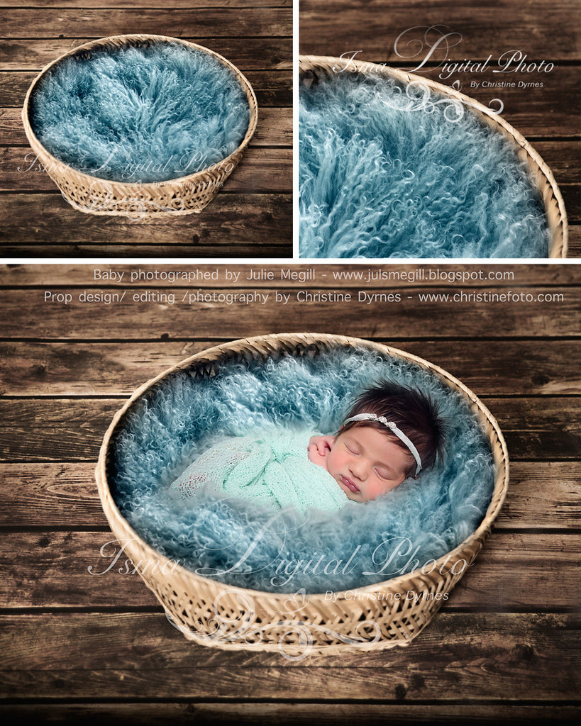 Basket Wooden Floor Whit Turquoise Wool 3 Beautiful Digital Backgrou Isma Digital Pphoto