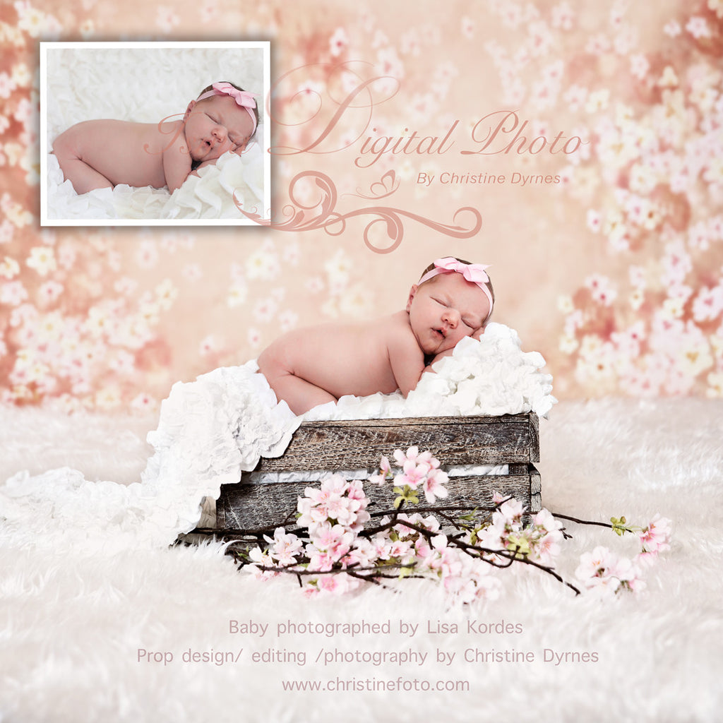 Wooden Box With Flowers Background - Beautiful Digital Newborn Photogr –  Isma Digital Pphoto