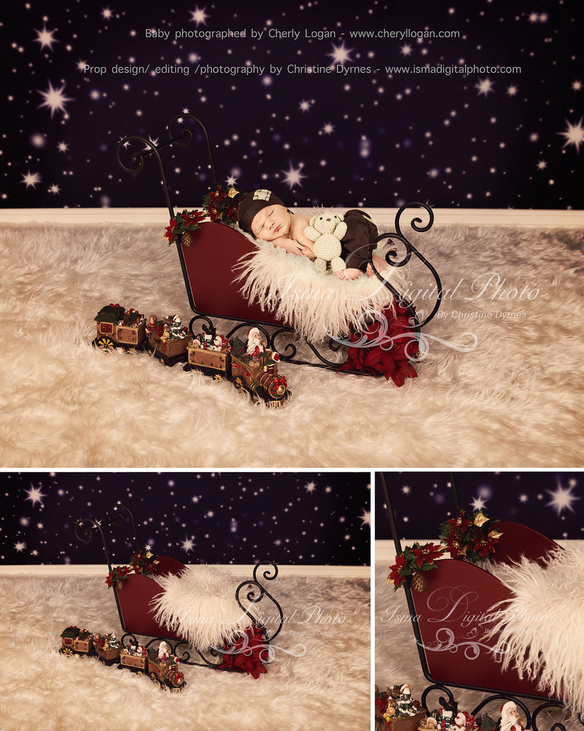 Christmas Sleigh With Star Background - Beautiful Digital background b –  Isma Digital Pphoto