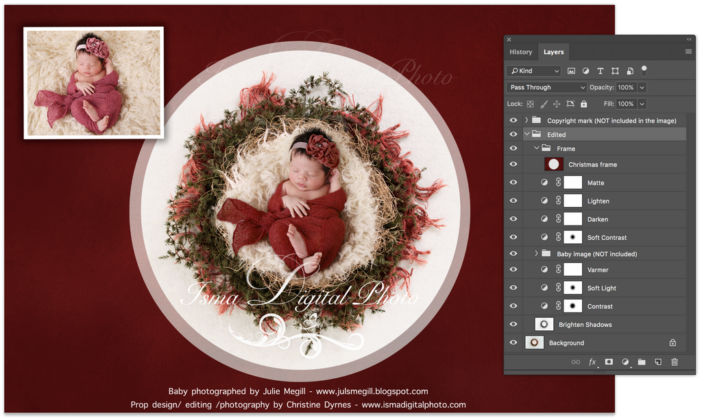 Newborn Christmas nest - Digital backdrop /background - psd with layers –  Isma Digital Pphoto