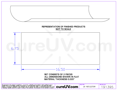 Dorn / SPE UV Reflector - OEM Part Number P3030C drawing