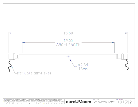 Durst Rho 600 Basic Compatible Inkjet Printer UV Curing Lamp - OEM Part Number A31664, LB2099042 drawing