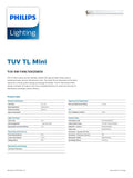 technical data sheet for Philips TUV 8 watt T5 UV bulb