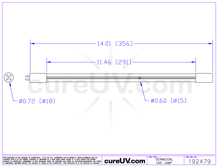 GPH357T5L-4P germicidal UV disinfection light drawing Drawing for GPH357T5L-4P germicidal UV disinfection light