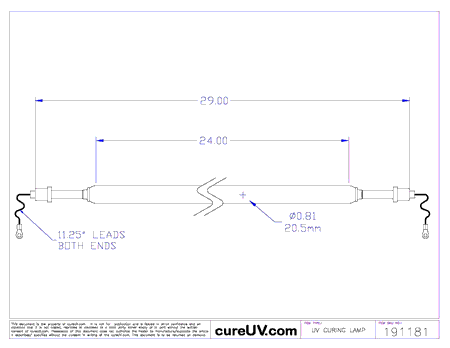 Énergie en ligne 24 pouces. Lampe UV de remplacement 01-0024-02