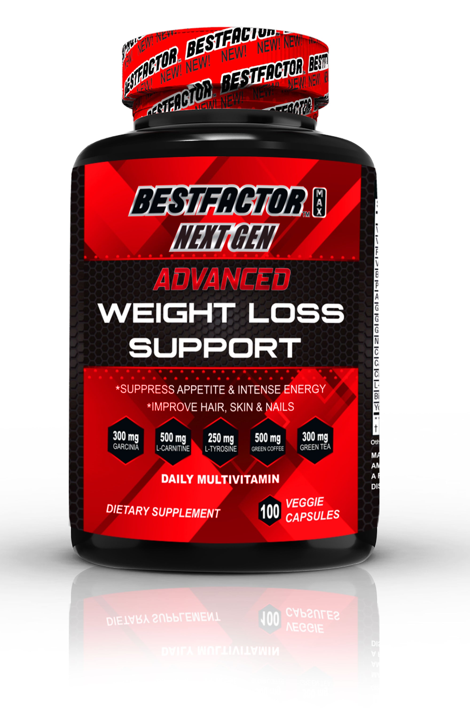 GOOD VALUE - 1 MONTH SUPPLY - BESTFACTOR MAX NEXT GEN WEIGHT LOSS PILLS FOR WOMEN & MEN BY BEST FACTOR (100 VEGGIE CAPS). THERMOGENIC FAT BURNER & APPETITE SUPPRESSANT. FAST METABOLISM DIET PILLS & WEIGHT LOSS SUPPLEMENTS FOR ENERGY AND BUILDING MUSCLE.