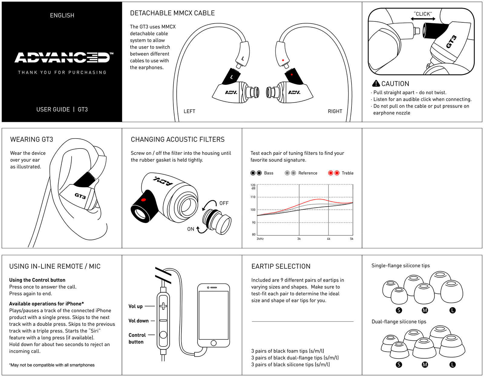 Advanced Sound GT3 Superbass Earphones User Guide