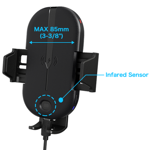 Max 85mm (3-3/8") width and infrared sensor