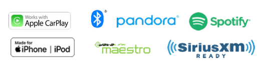 Car Play Ready, Bluetooth, Rear USB, Pandora/Spotify Link for iPhone and Android phone, SiriusXM Ready, Front and Rear Camera Inputs, iDatalink Ready