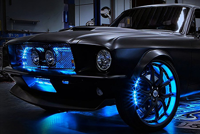 Blue Performance Lighting on Grill and Wheels