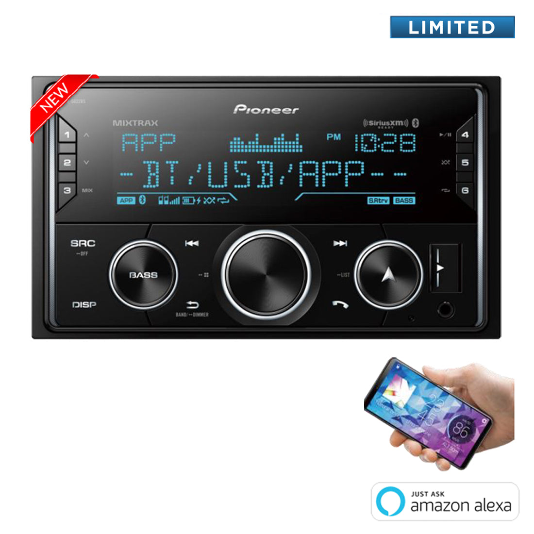 Pioneer MVH-S622BS Double Din Bluetooth Digital Media Receiver