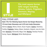 Square image with text: Style I fit with list of range brands