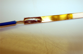 Soldering copper wire to plated surface