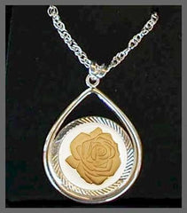 Fine Select Plating On Rose Coin Pendant