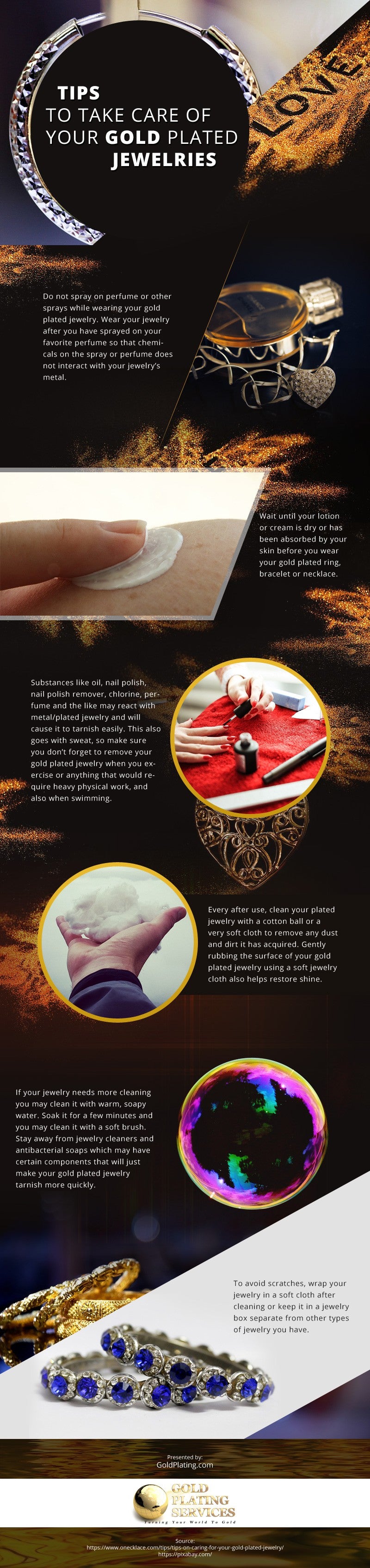 Tips to Take Care of Your Gold Plated Jewelries [infographic]