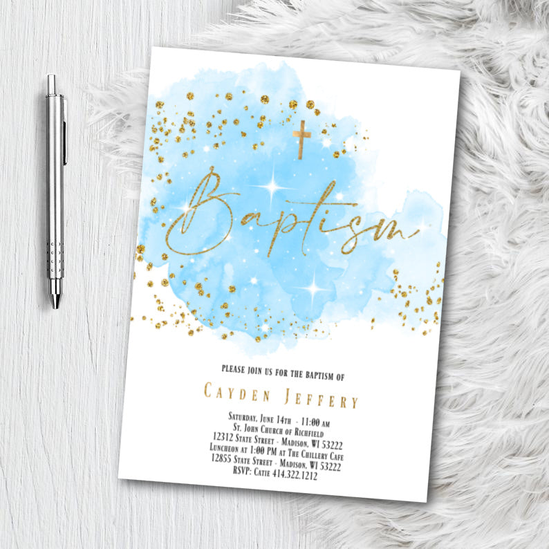 boy baptism invitations