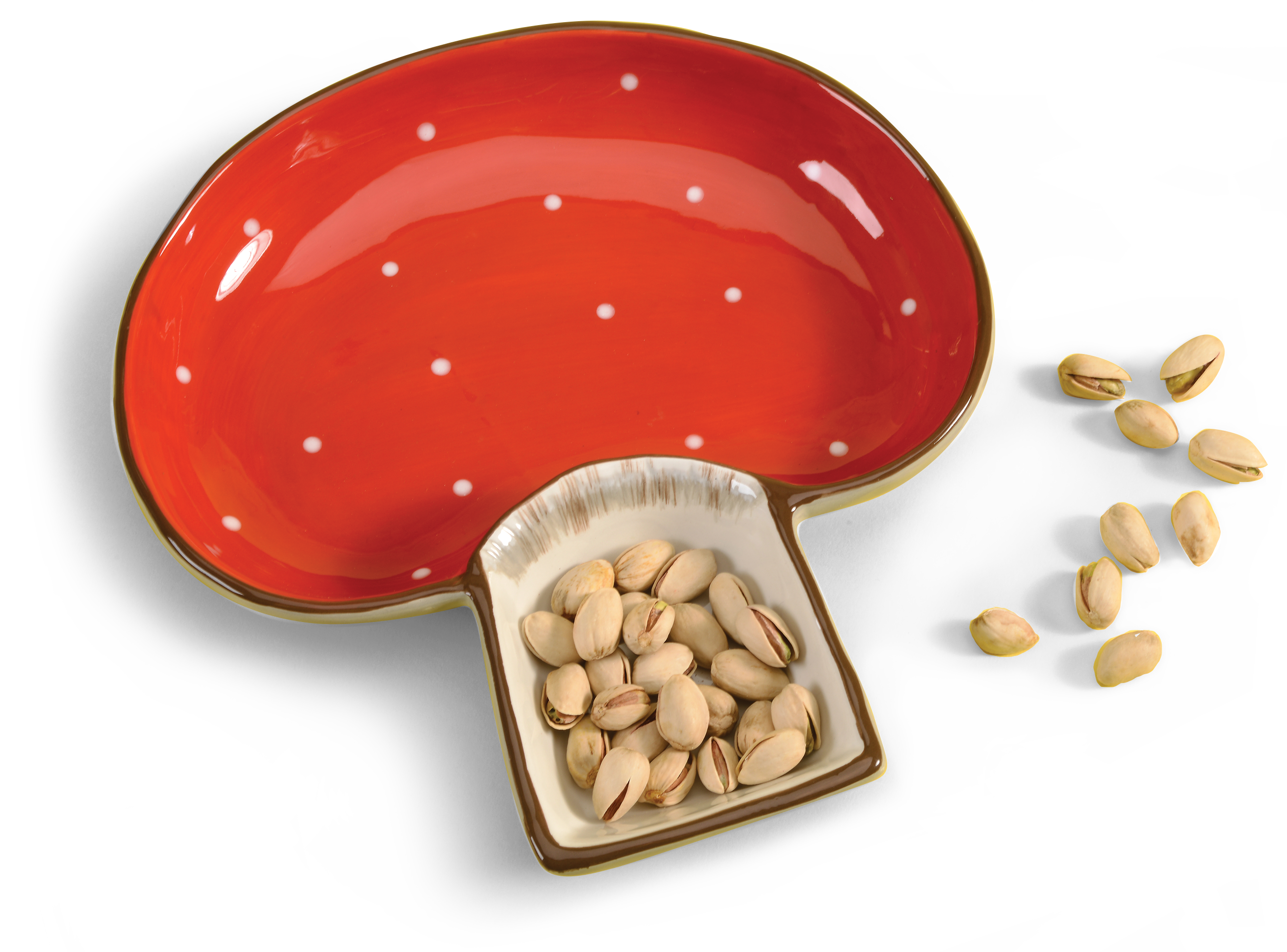 Mushroom Two Sectioned Serving Bowl