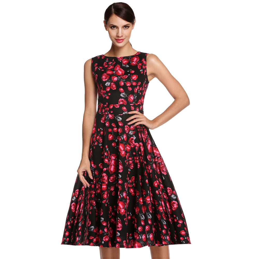 Retro Vintage 1950s 60s Floral Swing Dresses – ESS6 Fashion
