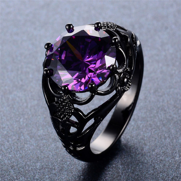 dark blue amethyst engangement ring