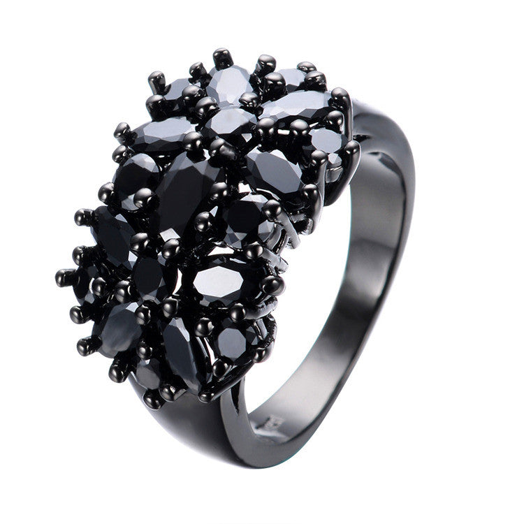 black gold amethyst wedding ring