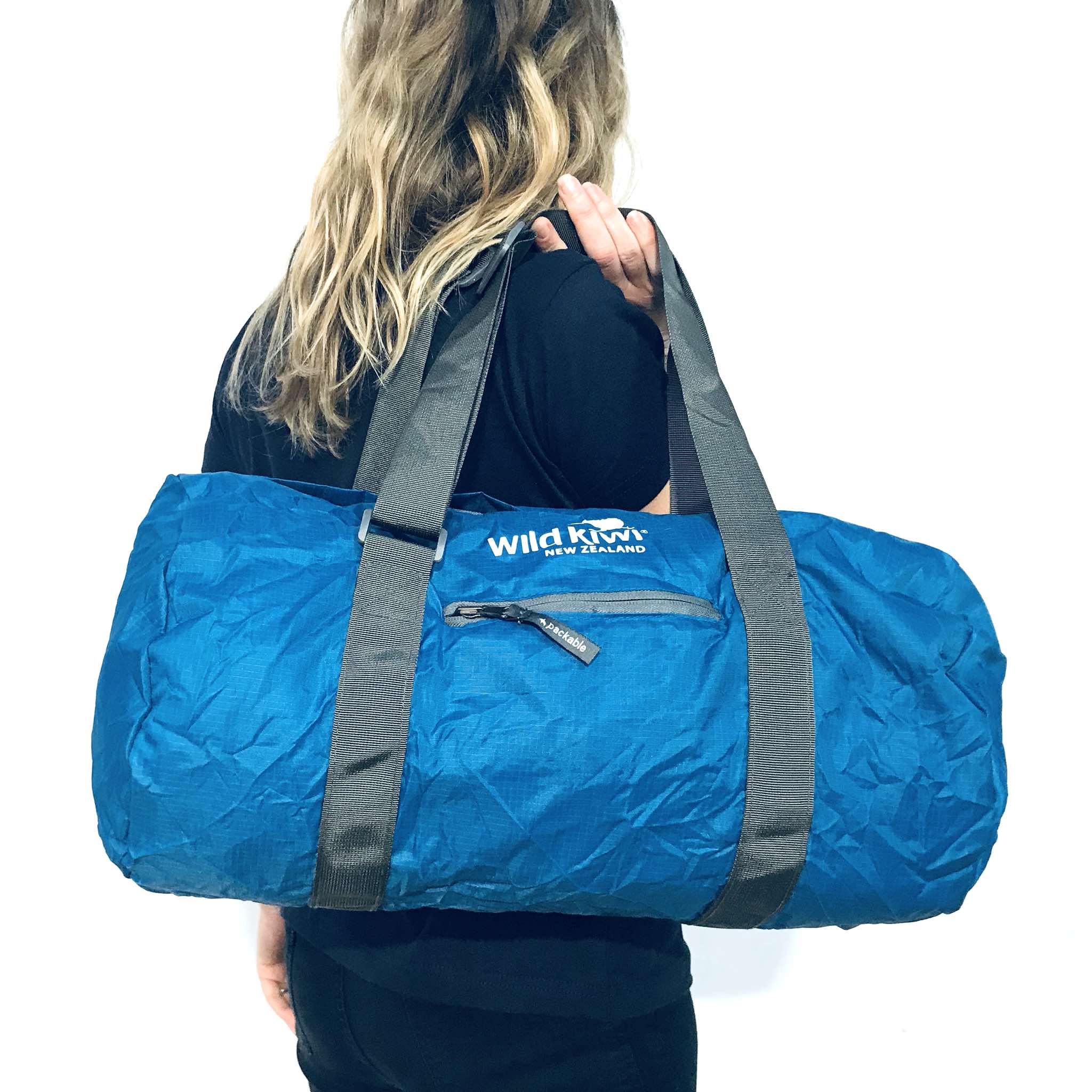 Blue Packable Sports Bag, Cabin Bag | Wild Kiwi New Zealand