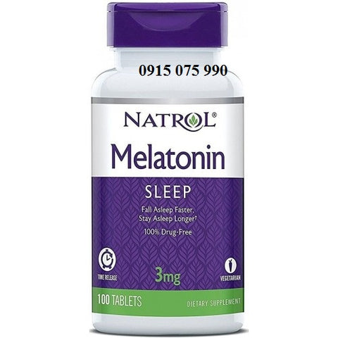 Natrol melatonin 3mg hỗ trợ ngủ ngon làm đẹp da