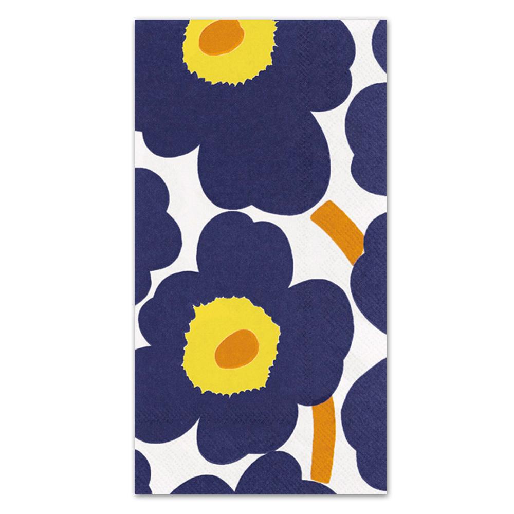 Marimekko - Unikko Dark Blue Paper Guest Towels - Napkins2go