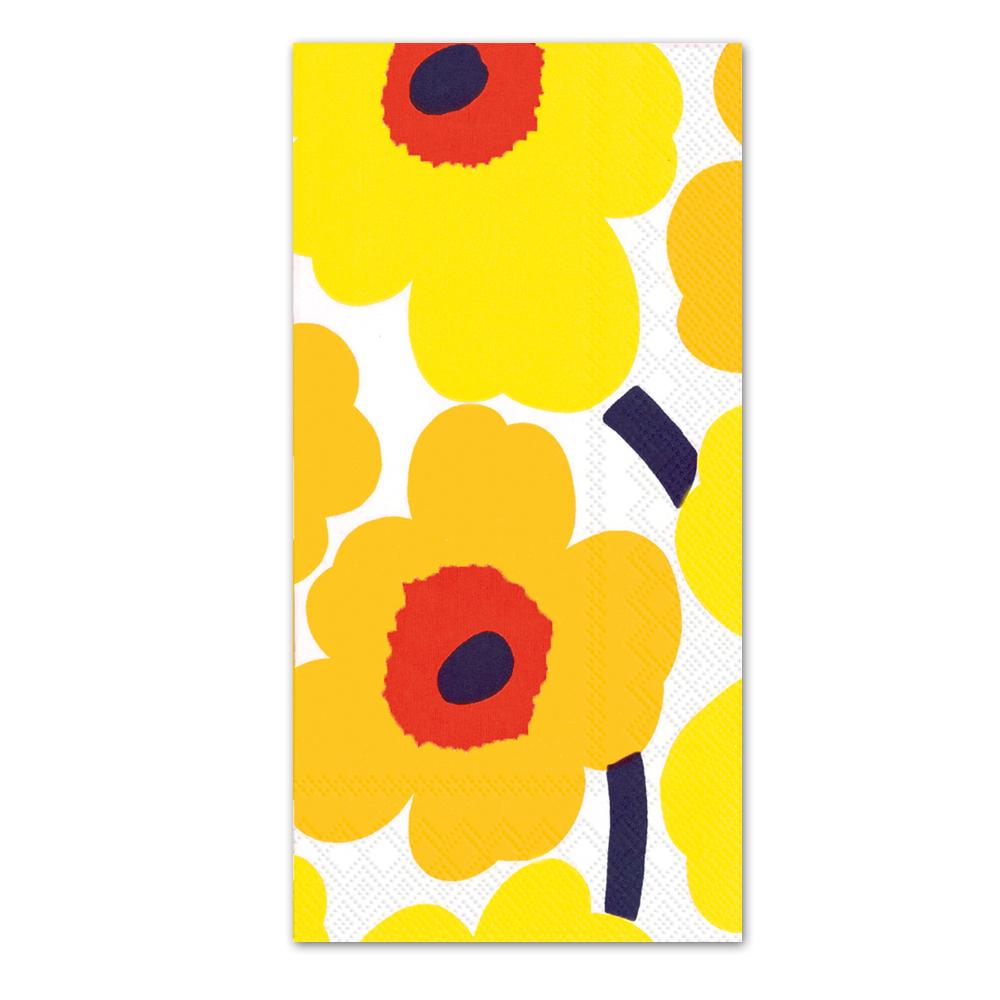 Marimekko - Unikko Dark Yellow Paper Guest Towels - Napkins2go