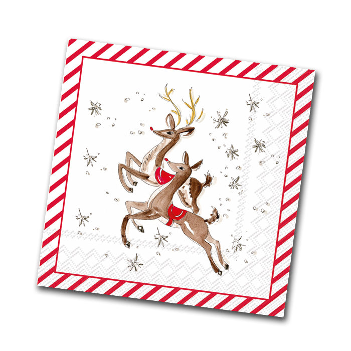 Download Retro Reindeer Christmas Beverage Napkin Napkins2go