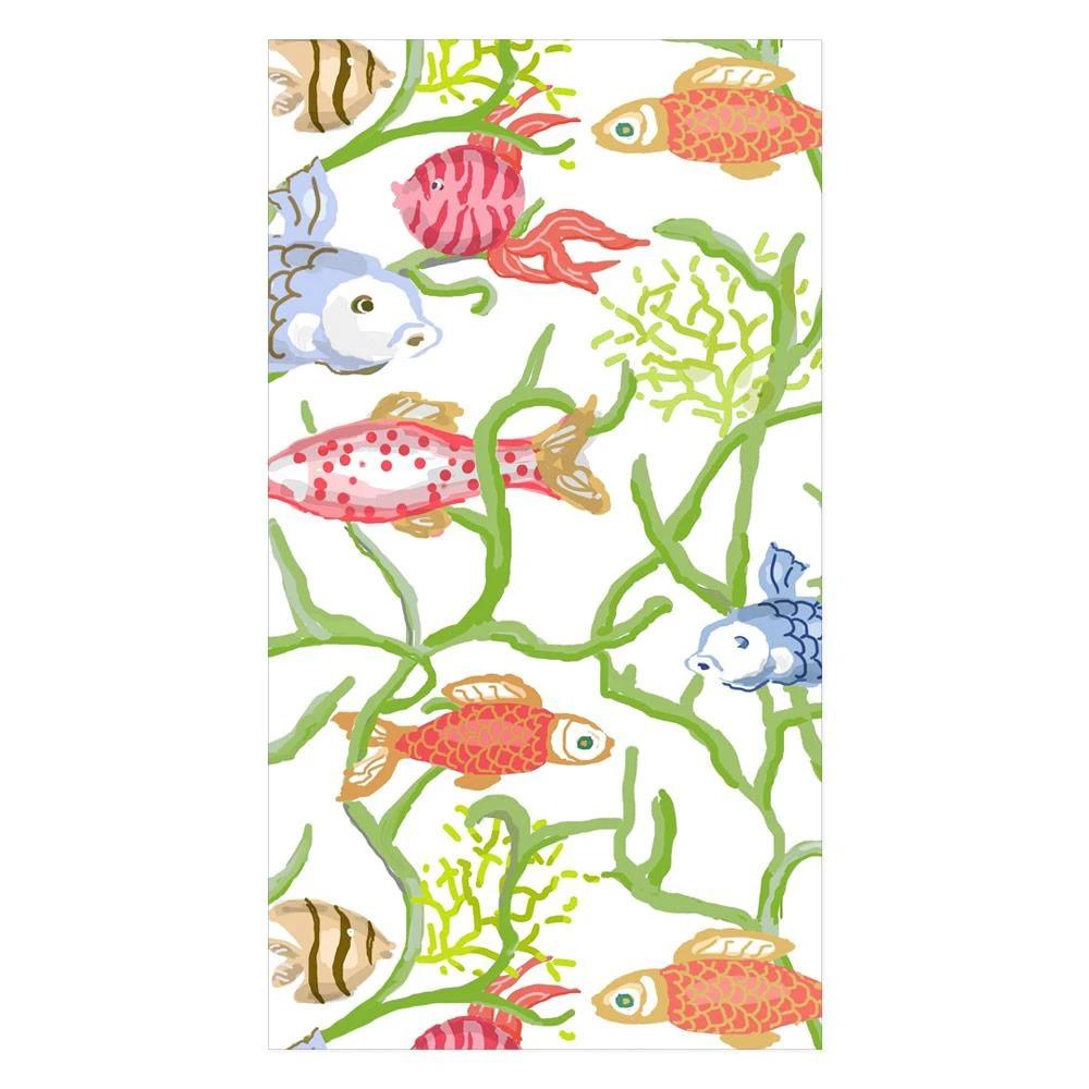 Tropical Reef White Paper Guest Towels - Buffet Napkins - Napkins2go