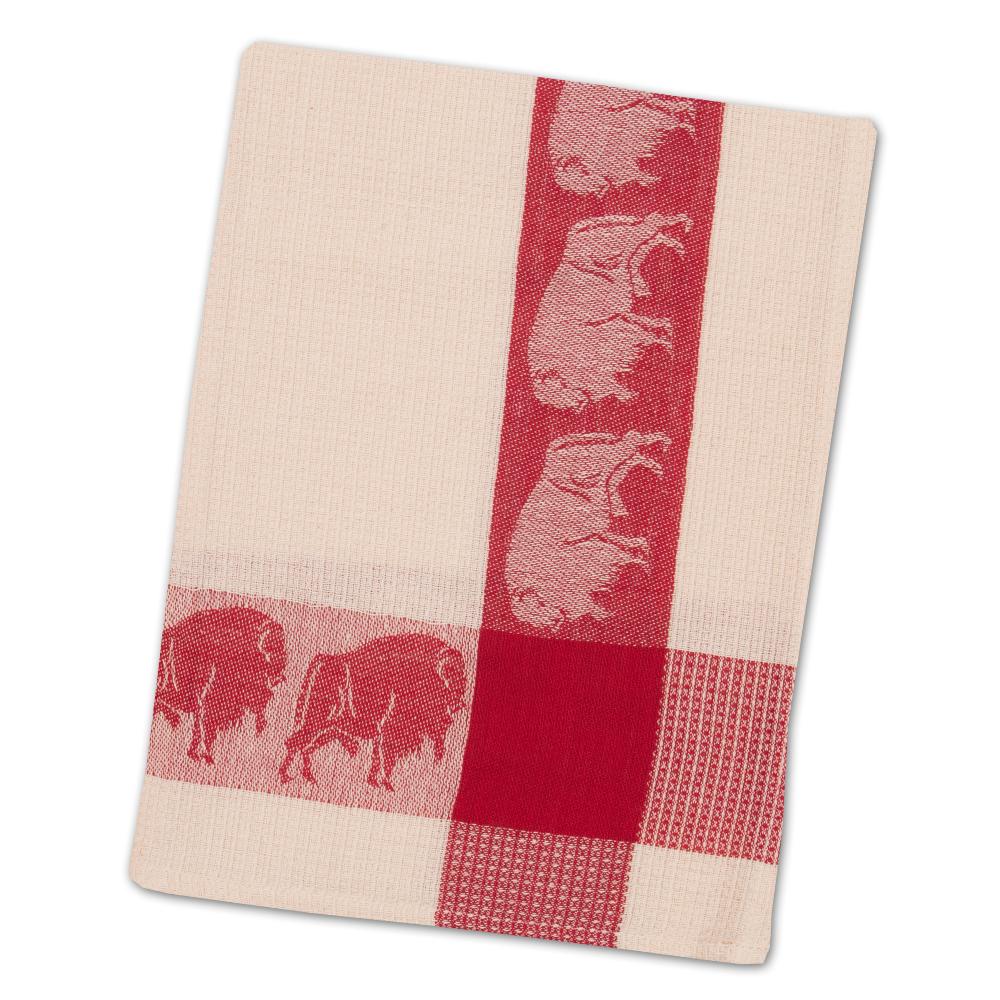 Set of 4 Solid Red Rectangular Kitchen Waffle Dish Towels 28