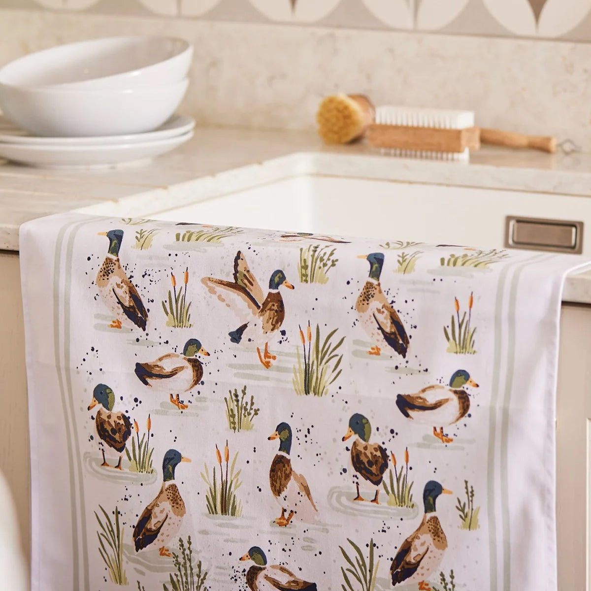 Forest Wildlife Navy Cotton Tea Towels - Set of 2 - Napkins2Go