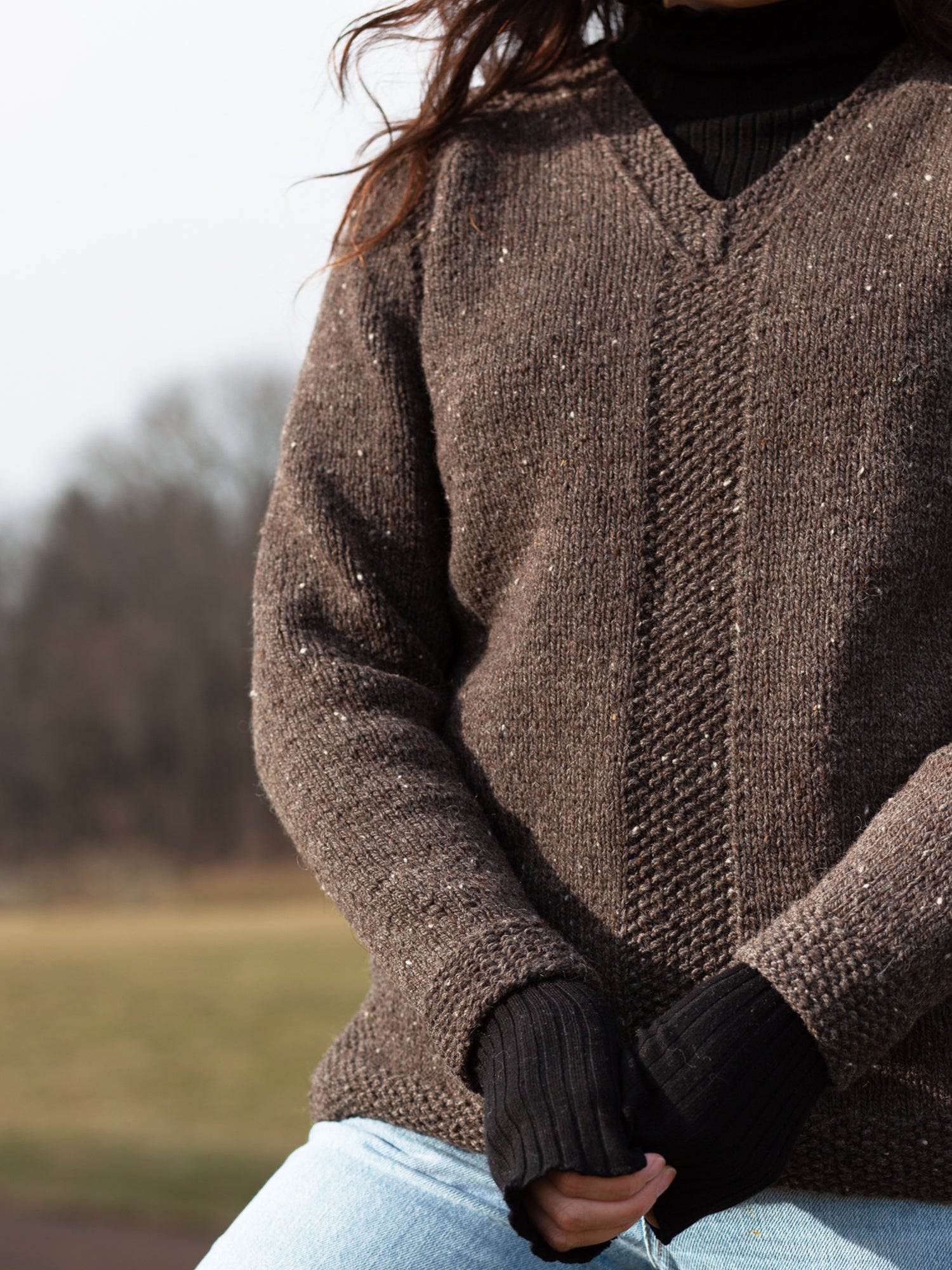 Fuzzy Contrast Edges Knitted Cardigan