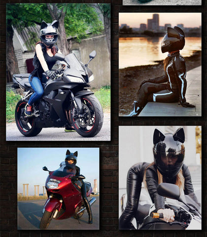 Motorcycle Cat Ear Helmet Family Avenue