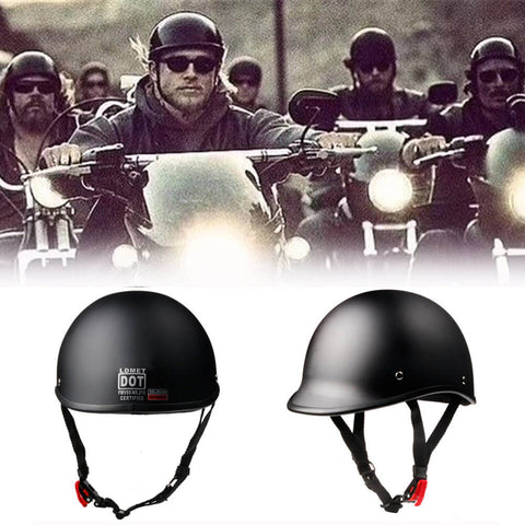 Slimmest Lightest DOT Open Face Polo Helmet - Matte Black