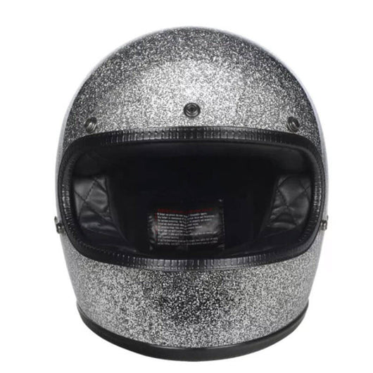 silver sparkle motorcycle helmet