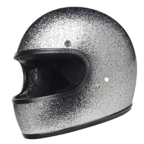 black glitter motorcycle helmet