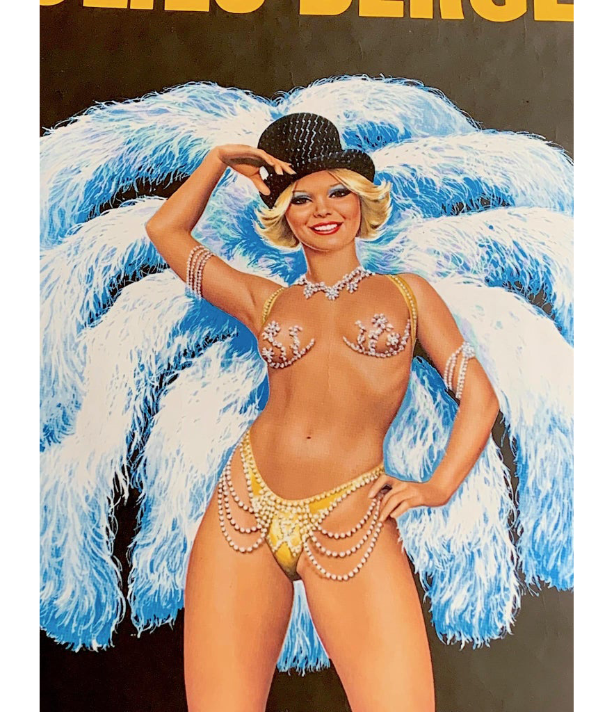 Fabulous Original 1960s Large Folies Bergere Poster By Artist Alain Go Ed Butcher