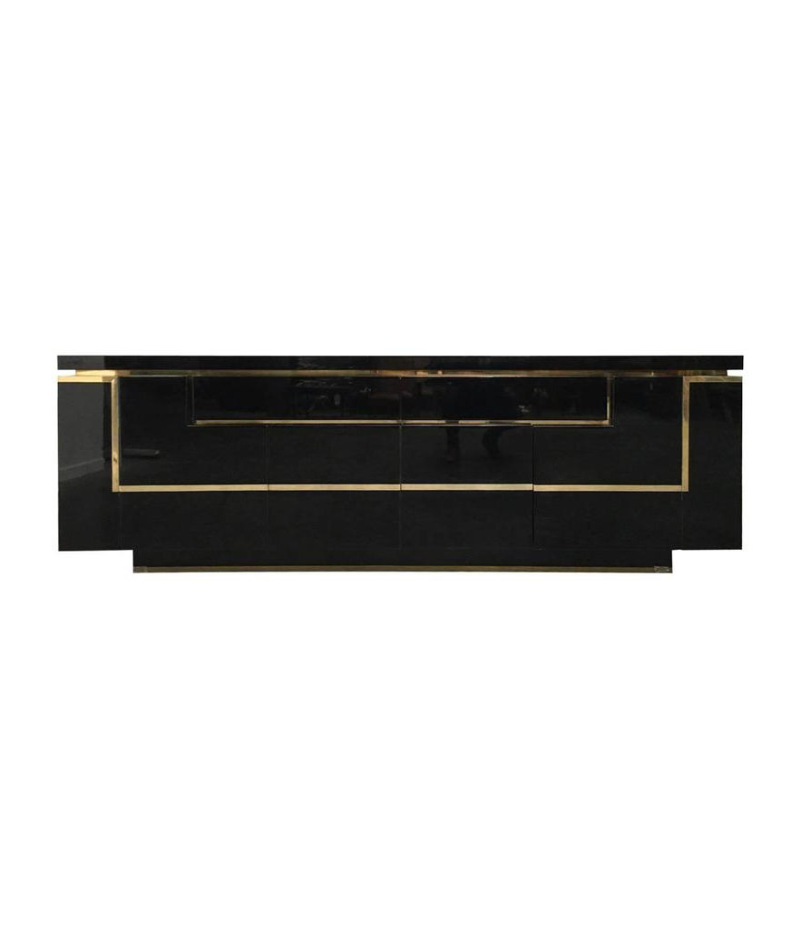 Jean Claude Mahey Black Lacquer Credenza Ed Butcher