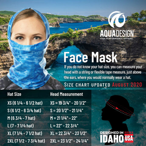 Women's Face Mask Size Chart by Aqua Design