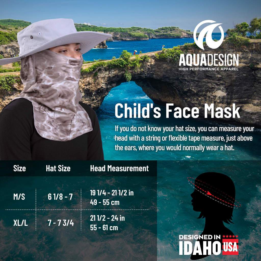 Kids UV Face Mask ProMax Sun Protection Vented Gaiter  Size Chart