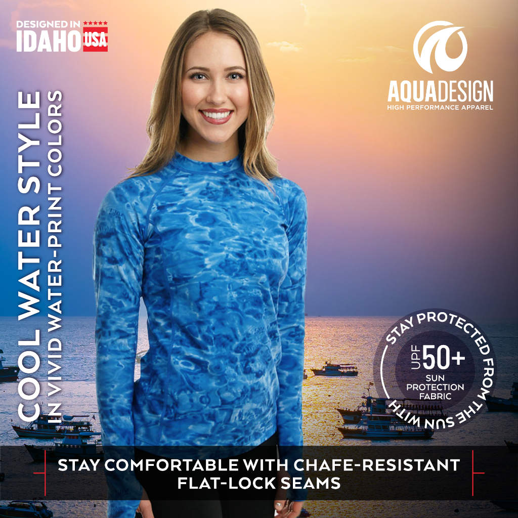 Womens UPF 50+ Rash Guard Long Sleeve Shirt