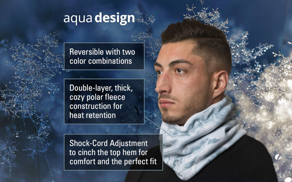 Mens Reversible Camo Ploar Fleece Neck Gaiter | Aqua Design