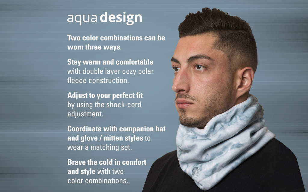 Mens Reversible Camo Ploar Fleece Neck Gaiter | Aqua Design