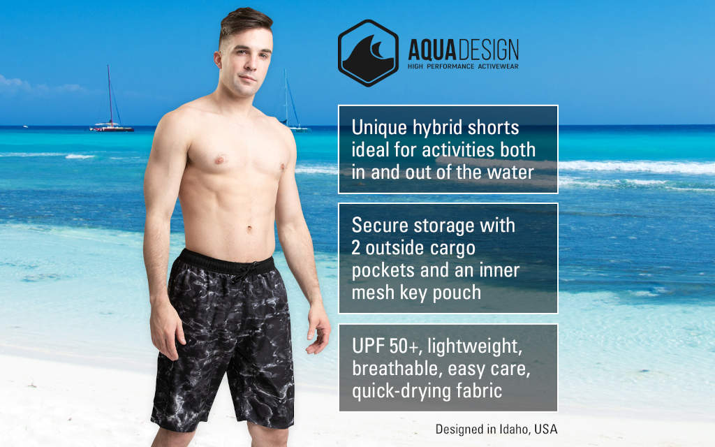 Aqua Design Mens Swim Trunks Board Shorts